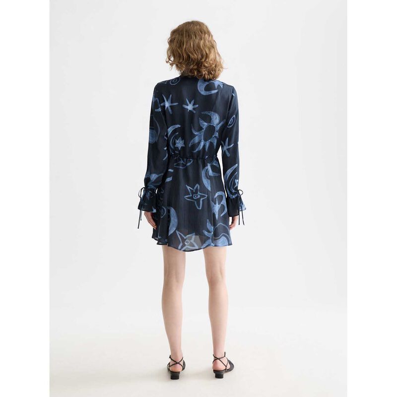 Scotch & Soda Printed Long Sleeve Mini Dress image number 1